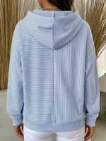 Casual Striped Cotton Hoodie