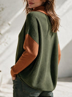 Cozy Color-block Ribbed-knit Turtleneck Sweater