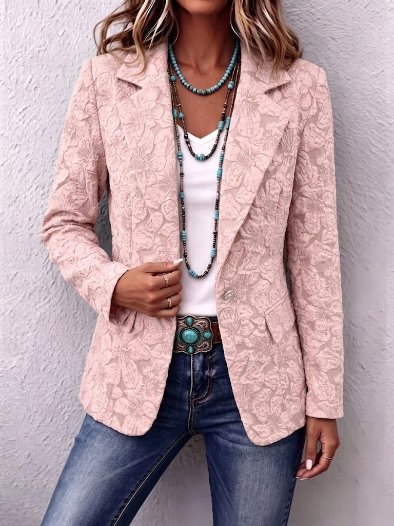Vintage-style Lily Jacquard Slim-fit Blazer