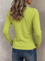 Slim-fit Knit Top With A Mock Neck And Button Detailing