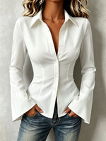 Chic Tailored Slim-fit Lapel Collar Shirt