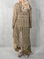 Bohemian Olive Crochet Knit Top