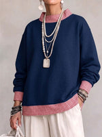 Loose-fit Long-sleeve Sweatshirt With A Crew Neck And Contrasting Polka-dot Pattern