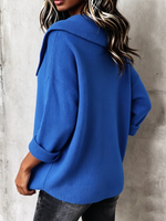 Retro Cozy Collared Knit Sweater Top