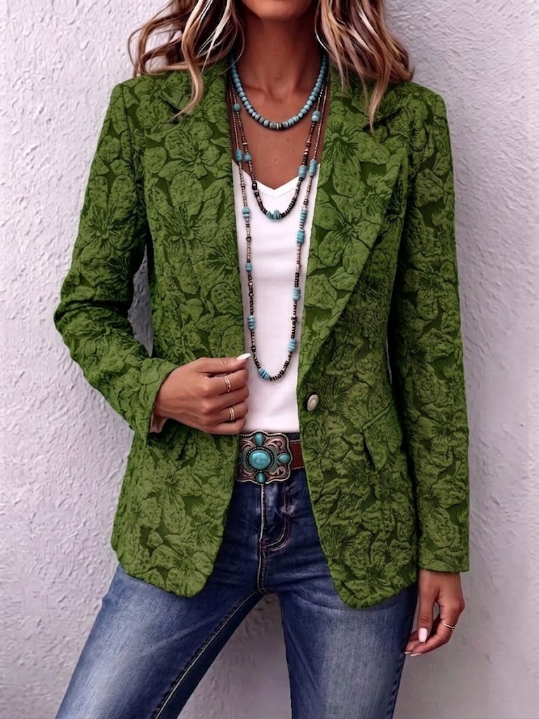 Vintage-style Lily Jacquard Slim-fit Blazer