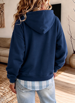 Casual Plaid-panel Full-zip Hoodie