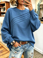 Cozy Relaxed Pleated Oversized Sweatshirt