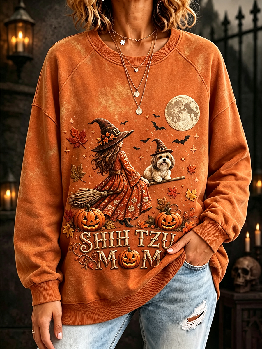 Halloween Autumn Graphic Sweatshirt