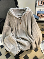 Cozy-chic Chunky-knit Hooded Henley Sweater