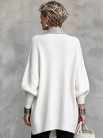 Cozy Luxury Sequin Trimmed Oversized Knit Cardigan