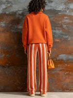 Cozy Casual Striped Hoodie Two-piece Set