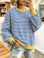 Cozy Striped Casual Pullover Sweatshirt