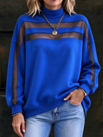 Mesh-panel Oversized Cozy Sweatshirt
