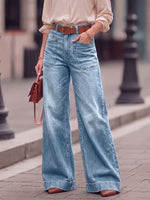Women's High-waisted Casual Loose-fitting Wide-leg Jeans