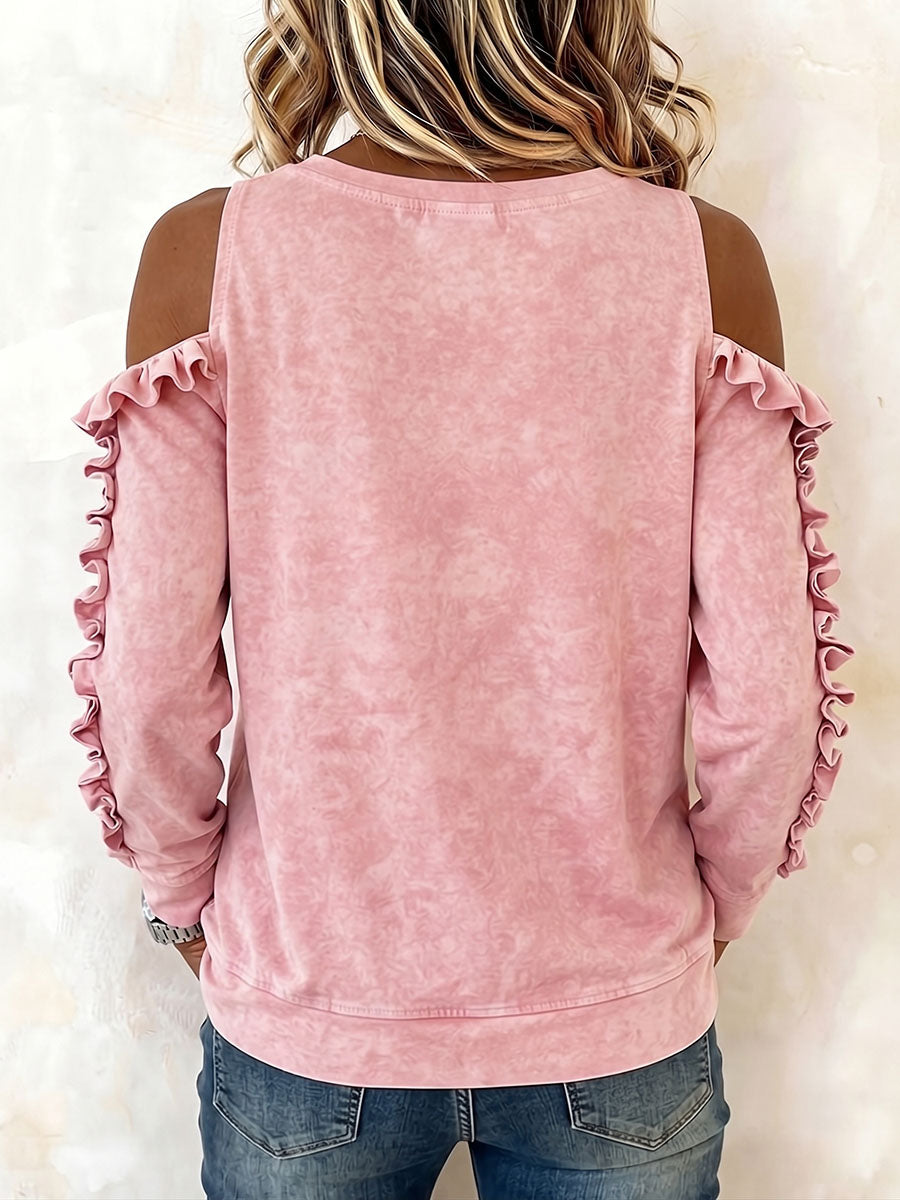 Edgy Cold-shoulder Ruffled Top