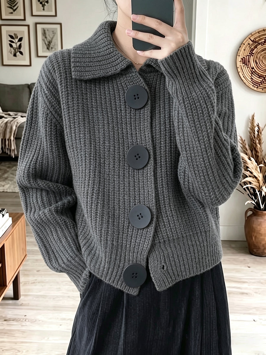 Vibrant Chunky Knit Statement Cardigan