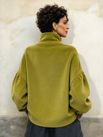 Chic Urban Casual Olive Green Statement Jacket