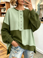 cozy colorblock oversized sweatshirt