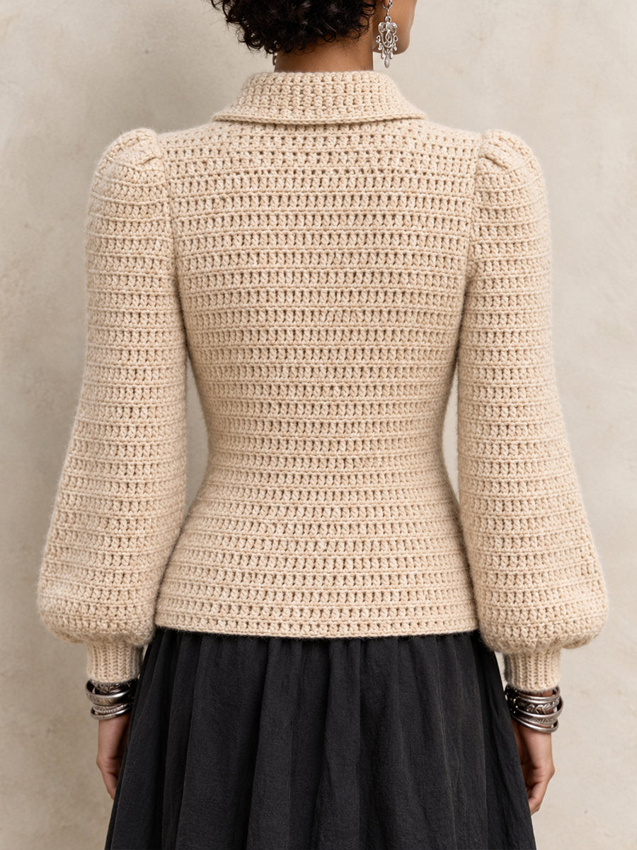 Chic Heart-cutout Knitted Cardigan