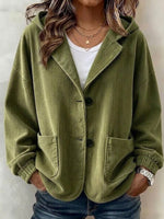 Casual Corduroy Hooded Jacket