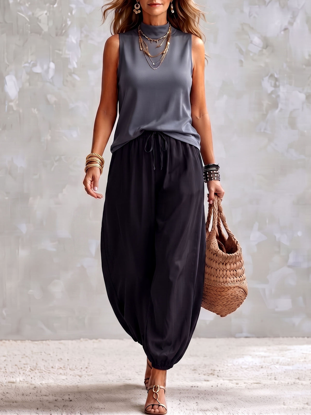 Minimalist And Elegant Vacation Travel Two-piece Set