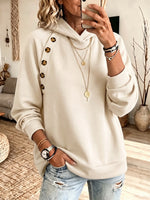 Cozy Side-Button Hooded Pullover