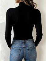 Chic Ribbed Knit Top With Lace-up And Cut-out Details