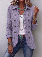 Boho-style Vintage Floral Ruffle Jacket