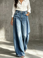 Casual Color-block Patchwork Jeans