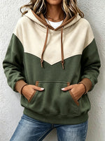 Casual Color-block Hooded Sweatshirt