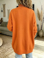 High-neck Button-up Knit Jacket