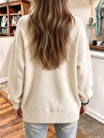 Cozy Asymmetrical Cutout V-Neck Knit Sweater