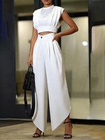 Chic Modern White Chiffon Two-piece Set