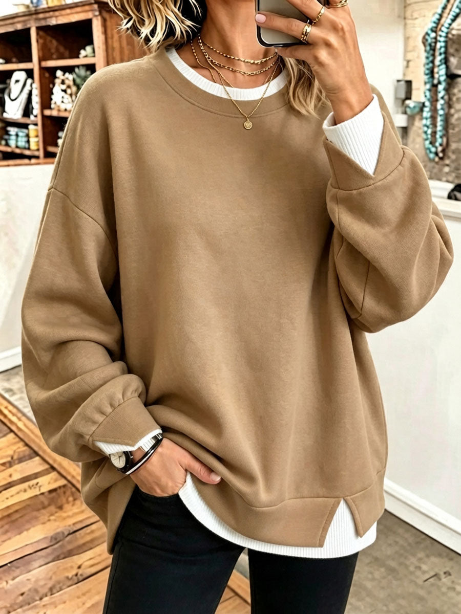 Cozy Chic Fake-two-piece Sweatshirt