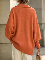 Women's Oversized Collared Knit Cardigan Button Down Sweater