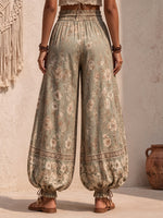 Bohemian Floral Lace-Inset Lantern Pants