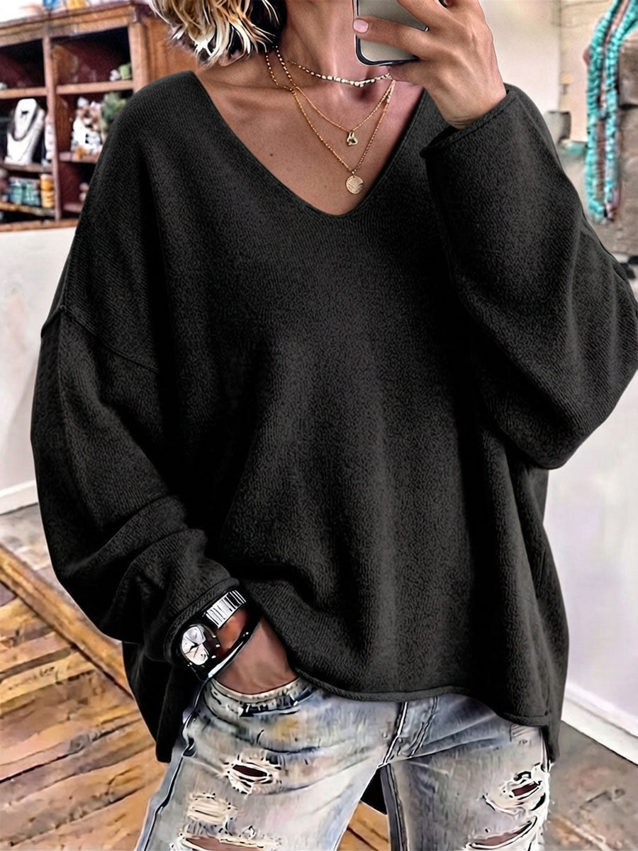 Relaxed V-neck Oversized Sweater
