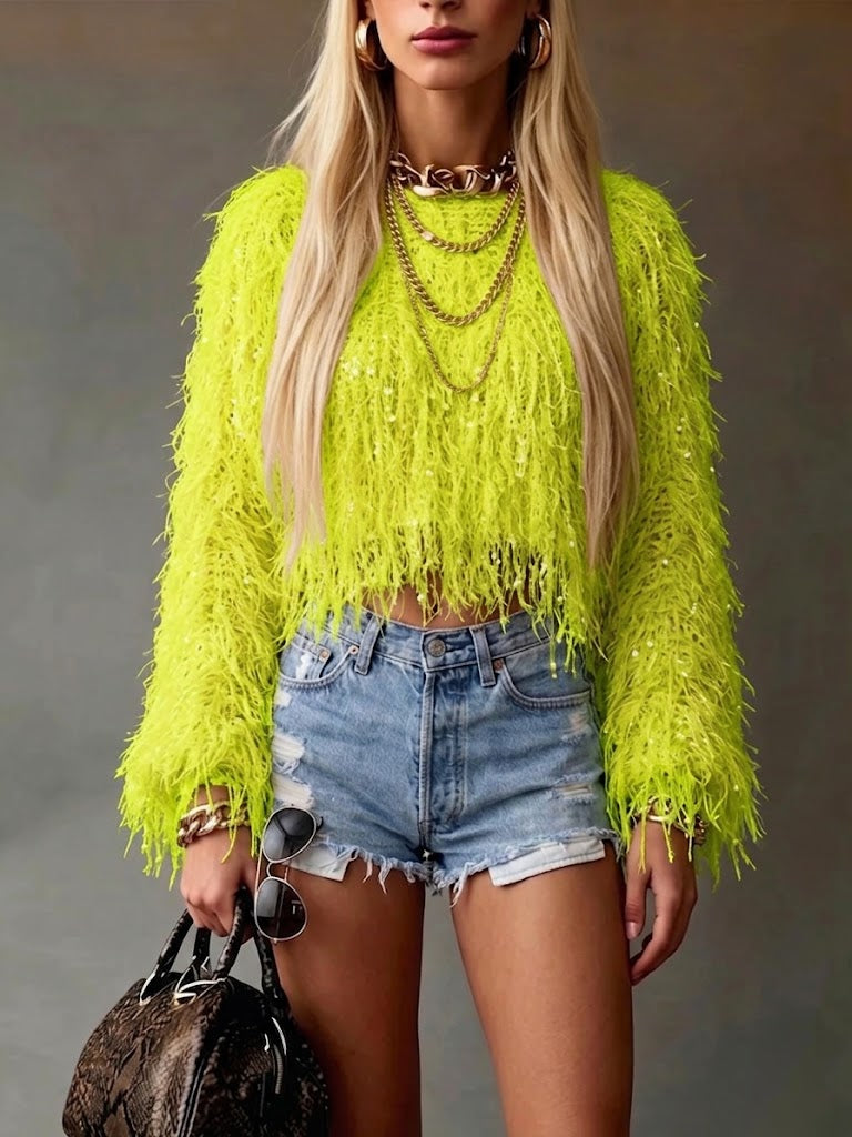 Handmade Tassel Knit Pullover