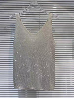 Stylish, Sparkling Rhinestone Knit Vest