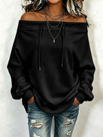 Stylish Off-the-shoulder Oversize Sweatshirt