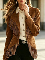 Boho Fringe Suede Jacket