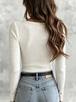 Stylish And Minimalist Half-zip Knit Top