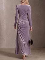 Women's Solid Color Turtleneck Long Sleeve Casual Loose Velvet Dress