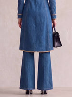 Women's High-waisted Casual Loose-fitting Wide-leg Jeans With Two-way Zipper Design