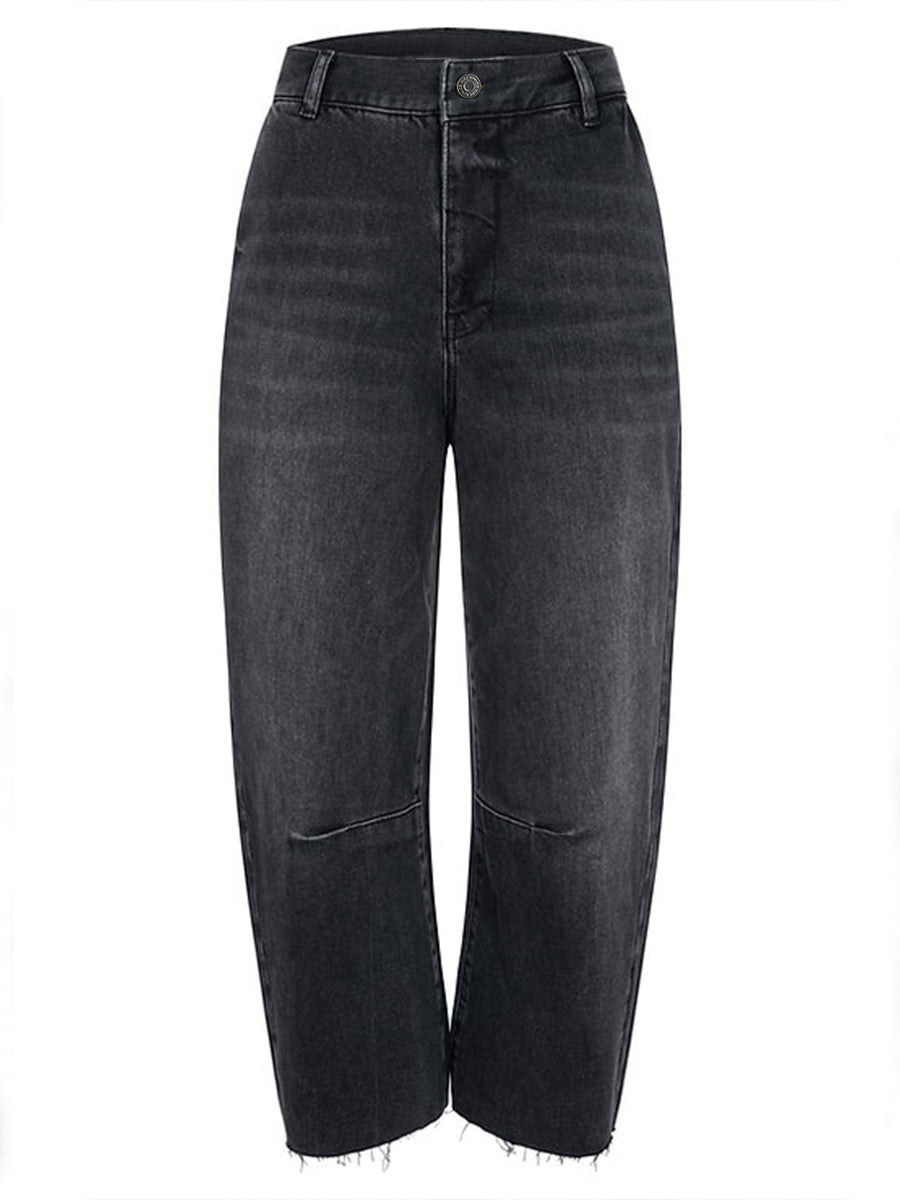 Vintage-style Black Washed Jeans
