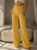 Chic High-Waisted Asymmetric Wide-Leg Trousers