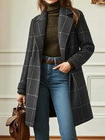 Casual Wool-blend Plaid Coat (mid-length)