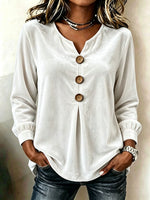 Elegant Soft Velvet Button-down Shirt Top
