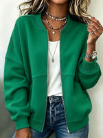 Casual Zip-up Cotton Sweatshirt Jacket