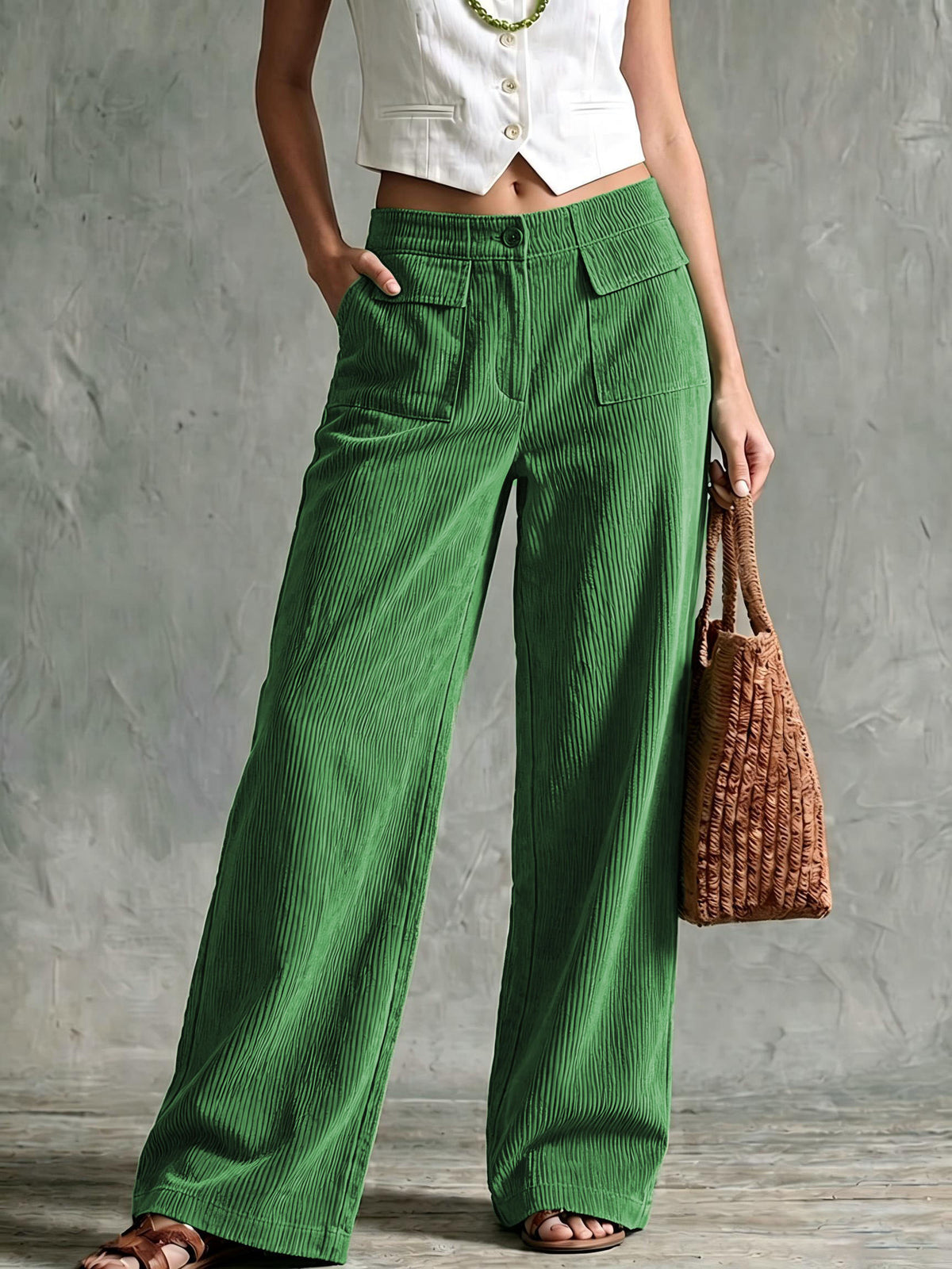 High Quality Corduroy Wide-Leg Pants